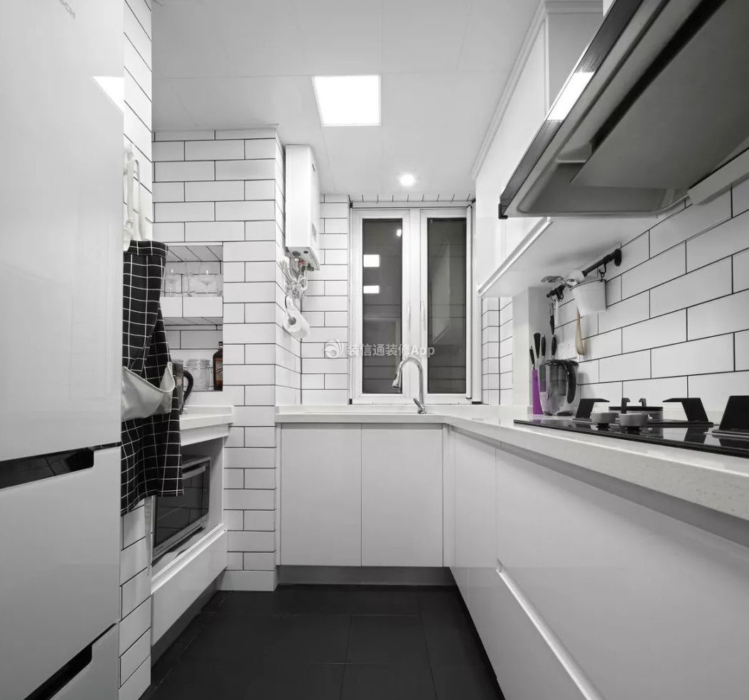现代风格89平米两居室厨房装修效果图片大全