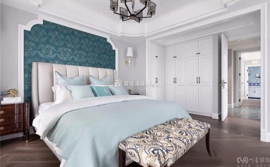 保利玫瑰花语140平方美式风格卧室装修图片