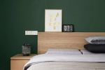 联想科技城122㎡三居日式风卧室背景墙装修设计效果图
