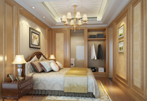 天宫花城130平现代美式风格卧室装修效果图