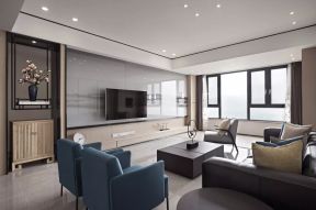 明珠皇冠135平米四居室新中式风格客厅装修设计效果图