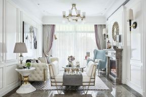 枫林湾简约美式风格家庭客厅沙发装修图片