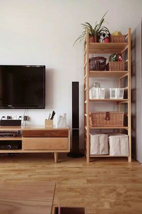 祥生府118㎡三居室日式客厅电视柜装修设计效果图