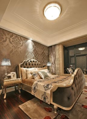 海昌天澜220平米别墅欧式风格卧室装修设计效果图