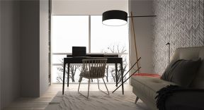 阿玛尼艺术公寓两居77平现代风格书房木质桌椅设计图