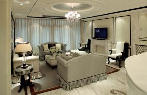 珠江城300平欧式风格客厅装修效果图