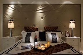 望江橡树林118平米三居室欧式风格卧室台灯装修设计效果图