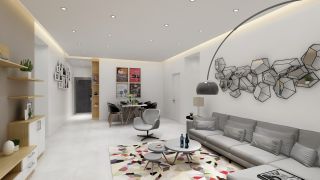 布鲁斯90平方现代风格家庭客厅装修效果图片