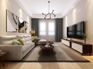 加州洋房现代150平三居室客厅装修案例