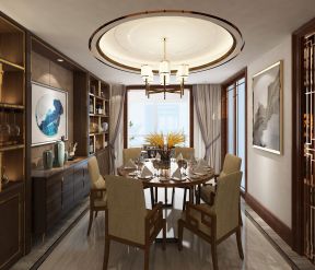 天马相城250平米三居室中式风格餐厅装修设计效果图