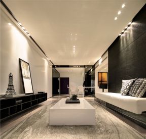 滨江国际两居93平现代风格客厅无电视设计图