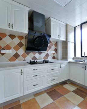 三居室128平米美式田园风格厨房装修效果图片