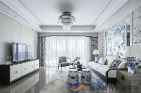 香悦湾中式风格二居160平客厅装修设计效果图