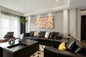 滟澜山131平现代风格客厅沙发背景墙装饰装修图片