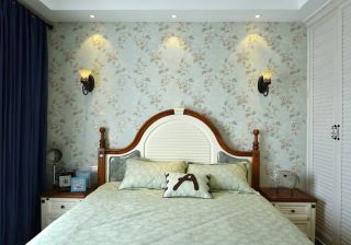 三居室128平米美式田园风格卧室装修效果图片