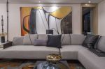 129平现代风格四居客厅布艺沙发设计效果图