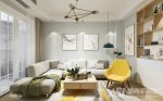 78平现代简约风格两居客厅沙发设计效果图