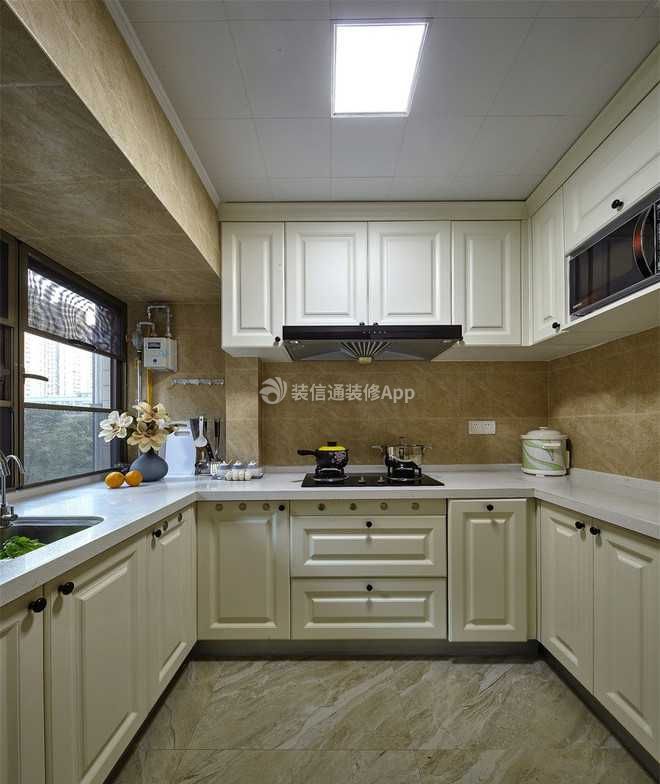 现代风格140平米四居室厨房装修效果图片大全