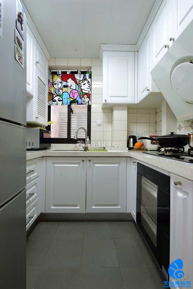 美式风格两居室80平米厨房装修效果图片赏析