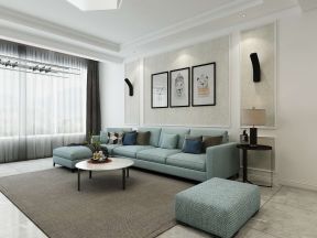 和谐家园150平现代风格客厅布艺沙发装修效果图