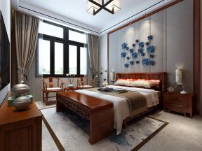 嶂山碧园新中式120平三居室卧室装修案例