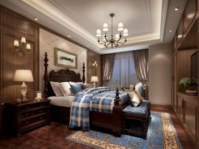 保利香槟国际新中式180平大平层卧室装修案例
