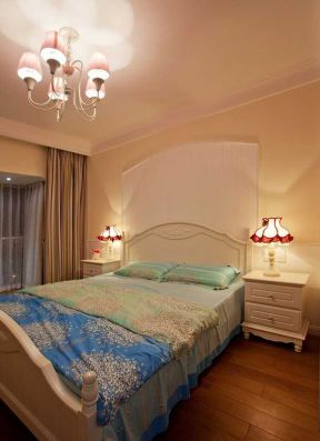 88平简美地中海风格小两室卧室装修效果图片