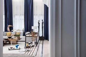 碧桂园300平法式风格别墅客厅窗帘装修设计图