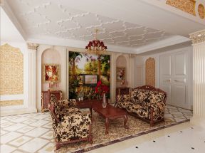 别墅欧式风格225平米客厅装修效果图片大全