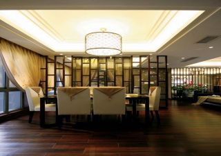 海伦国际260平别墅中式风格餐厅装修设计图