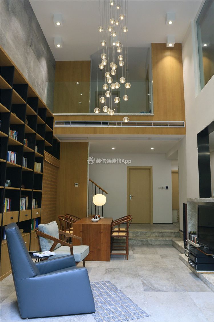 南国奥园现代简约210平复式客厅装修案例