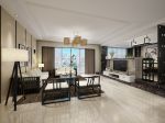 碧桂园六米阳光新中式200平四居室客厅装修案例