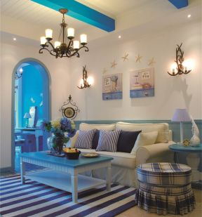 2020地中海风格客厅沙发摆设效果图 2020地中海风格客厅沙发摆放效果图 