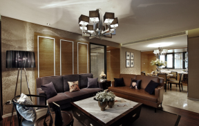 时代睿城三居102平现代风格客厅沙发装修效果图