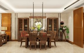 东鼎名人府邸150平米三居室现代餐厅装修设计效果图
