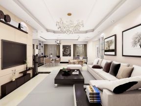 佳兆业一号78平现代简约客厅沙发设计效果图