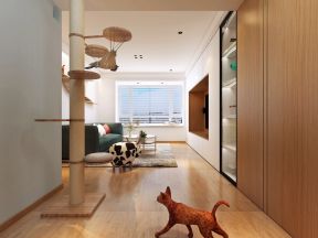 蓝光林肯公园100平现代风格客厅木地板设计图