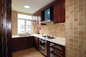 中式风格125平米三居室厨房装修效果图片