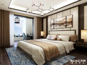 富力城150平新中式风格卧室装修效果图