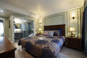 新月明珠花园美式148平四居室卧室装修案例