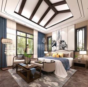 北京院子540平新中式风格卧室装修效果图