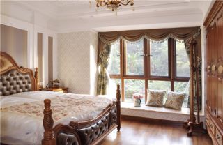 五山花园美式180平三居室卧室装修案例