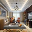 岷江国际新城90㎡现代简约客厅背景墙装修效果图