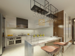 银河丽湾230平别墅新古典风格厨房吧台设计图
