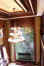 500平中式风格别墅客厅电视背景墙画装饰图片