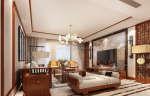 汉峪海风中式风格190平米四居室客厅装修设计效果图
