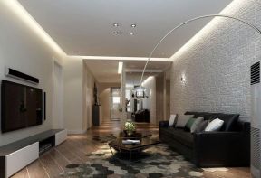 中铁尚城三居138平现代风格客厅沙发拼接地毯效果图