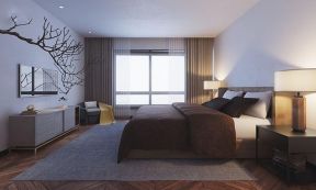 保利江语城三居120平现代风格卧室台灯设计图