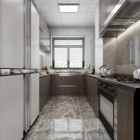 同胜小区90平米二居室轻奢风格厨房装修设计效果图
