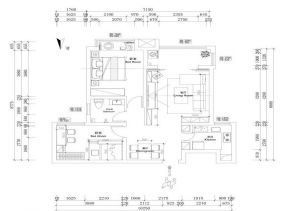 中铁尚城三居95平简欧风格户型图